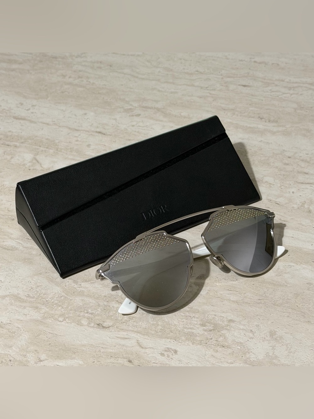 NEW Dior So Real Studded White
Mirrored Sunglasses